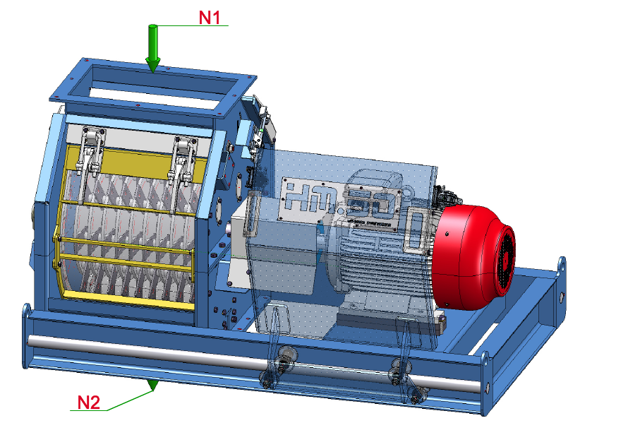 IP-002 Hammermühle HM.50 18,5 kW - isometrische Ansicht