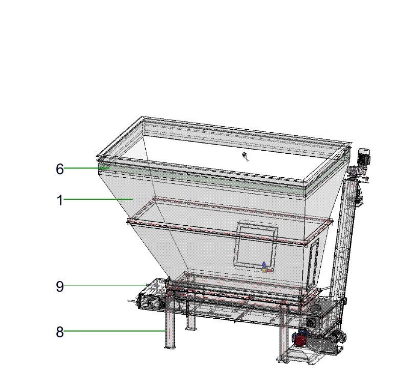 IP-003 Lose-Annahme für Biomasse - isometrische Ansicht