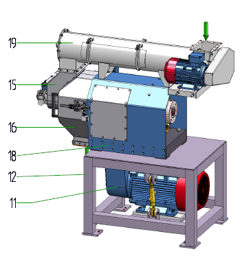IP-005 Pelletpresse MP270.50 – technische Detailansicht