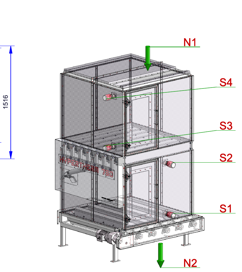 IP-001 Hypertherm 750 - isometrische Ansicht