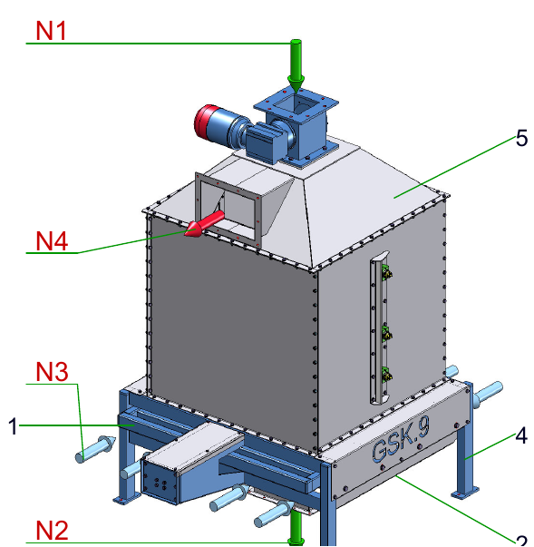 IP-004 Gegenstromkühler GSK.9 - isometrische Ansicht