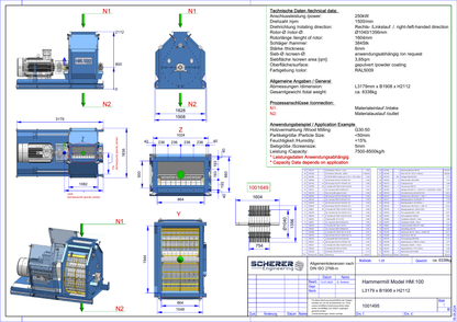 IP-007 Hammermühle HM.100 250 kW - vollständige Zeichnung 1001495