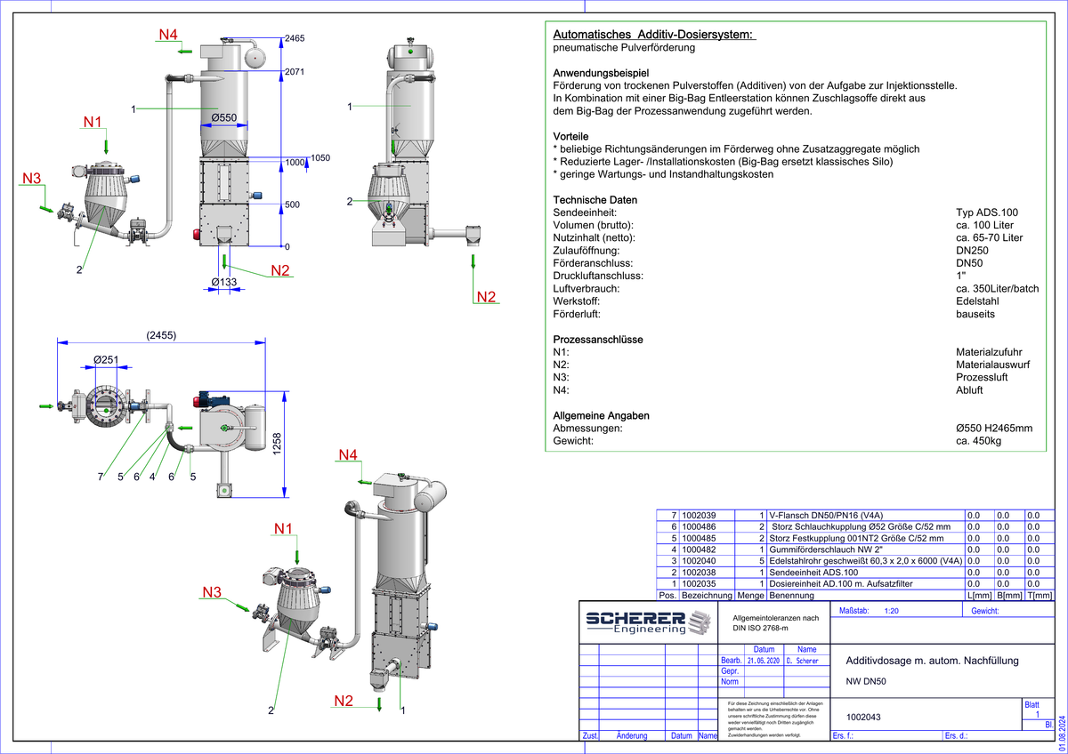 IP-017 Automatisches Additiv-Dosiersystem ADS.100 - vollständige Zeichnung 1002043