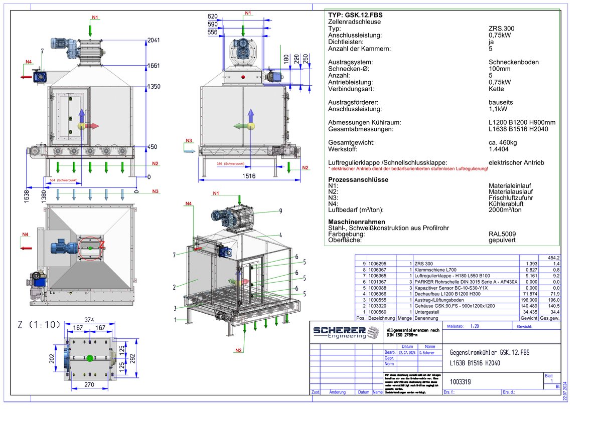 IP-022 Gegenstromkühler GSK.12.FBS - vollständige Zeichnung 1003319