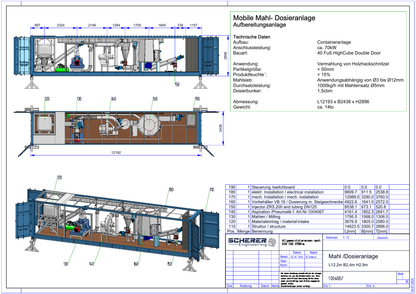 IP-025 Mobile Mahl- und Dosieranlage - vollständige Zeichnung 1004067