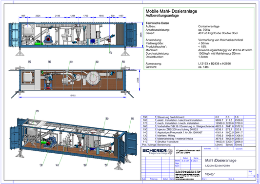 IP-025 Mobile Mahl- und Dosieranlage - vollständige Zeichnung 1004067