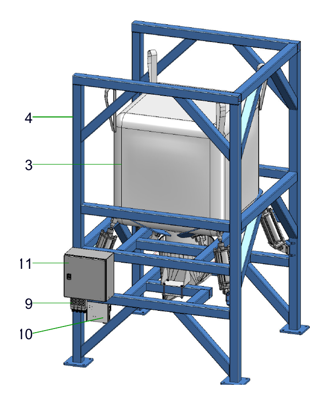 IP-026 Big-Bag-Entleerstation - isometrische Ansicht