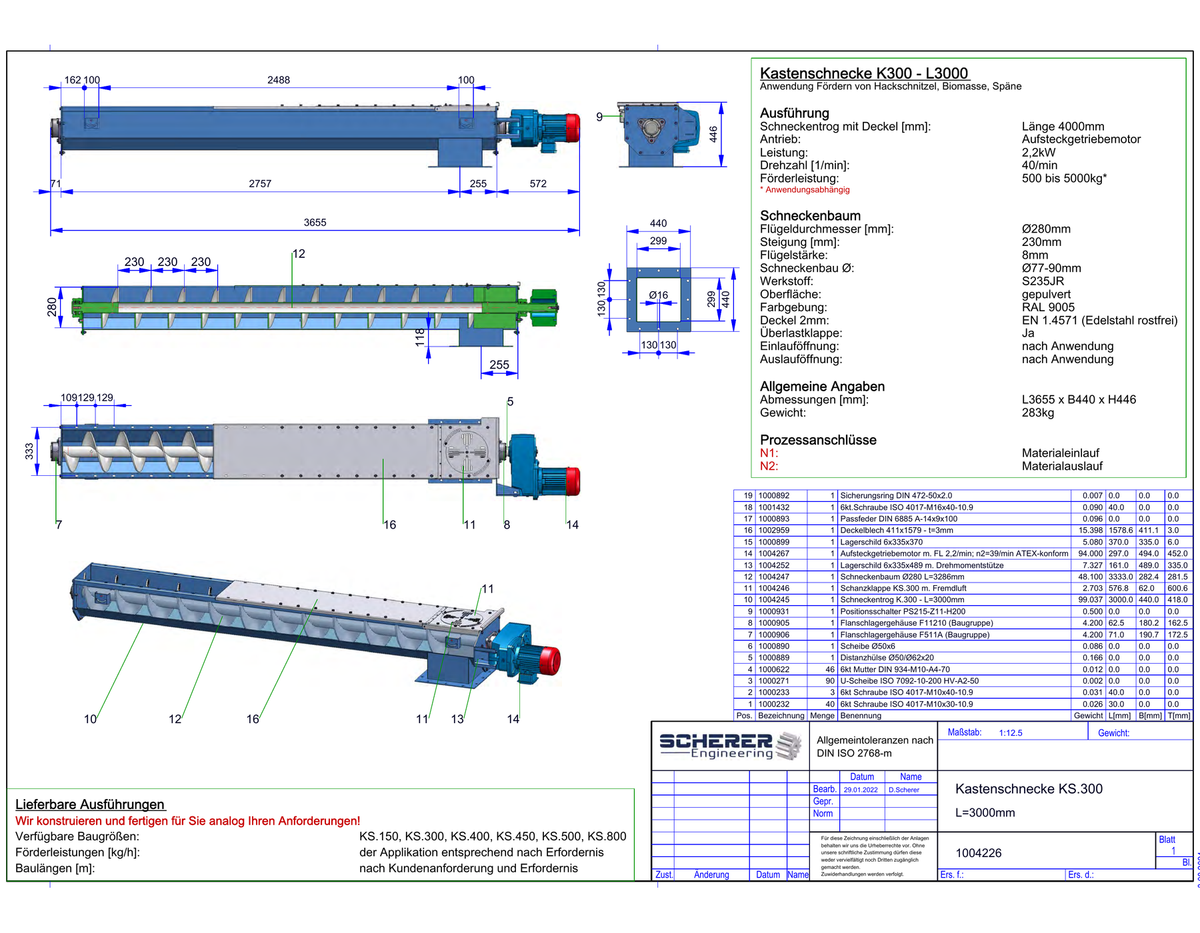 IP-028 Kastenschnecke KS.300 - vollständige Baugruppenzeichnung 1004226