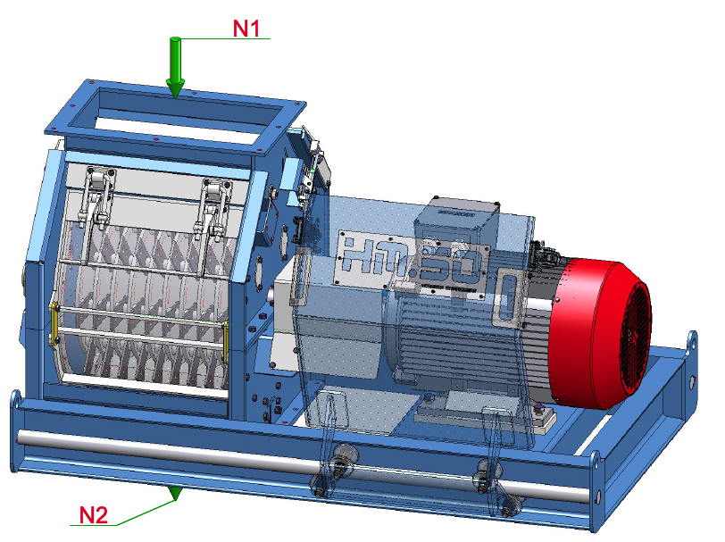 IP-035 Hammermühle HM.50 30 kW - isometrische Ansicht