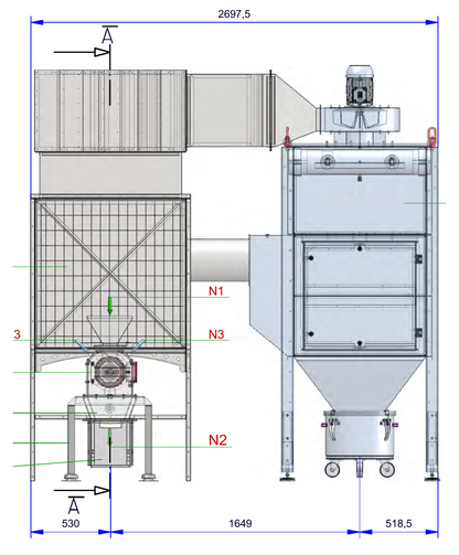 IP-042 Corn-Milling-System mit Hammermühle HM.02 - Anlagenansicht